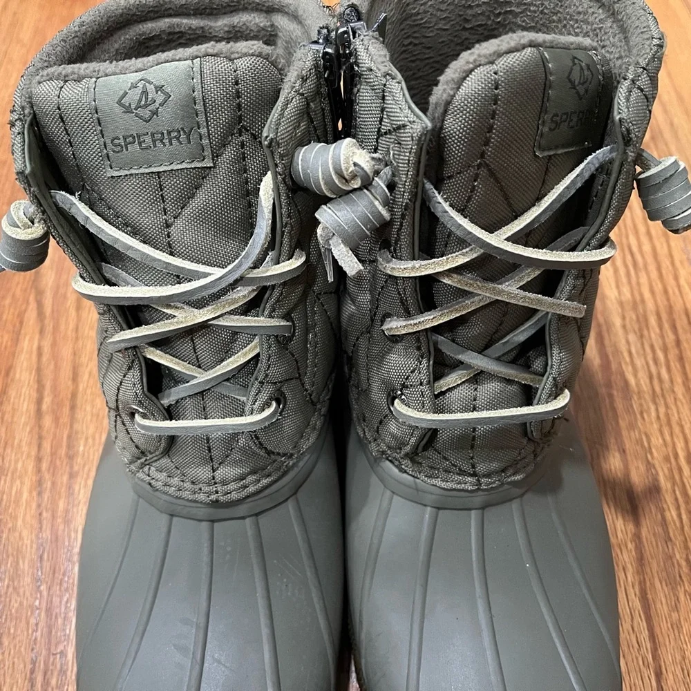 Sperry Green Quilted Saltwater Duck Boots